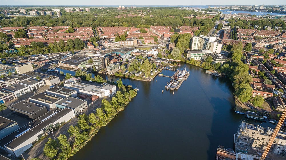 Urban neighbourhoods are a less-tested but ideal place for decentralised energy grids. De Ceuvel is pictured here.